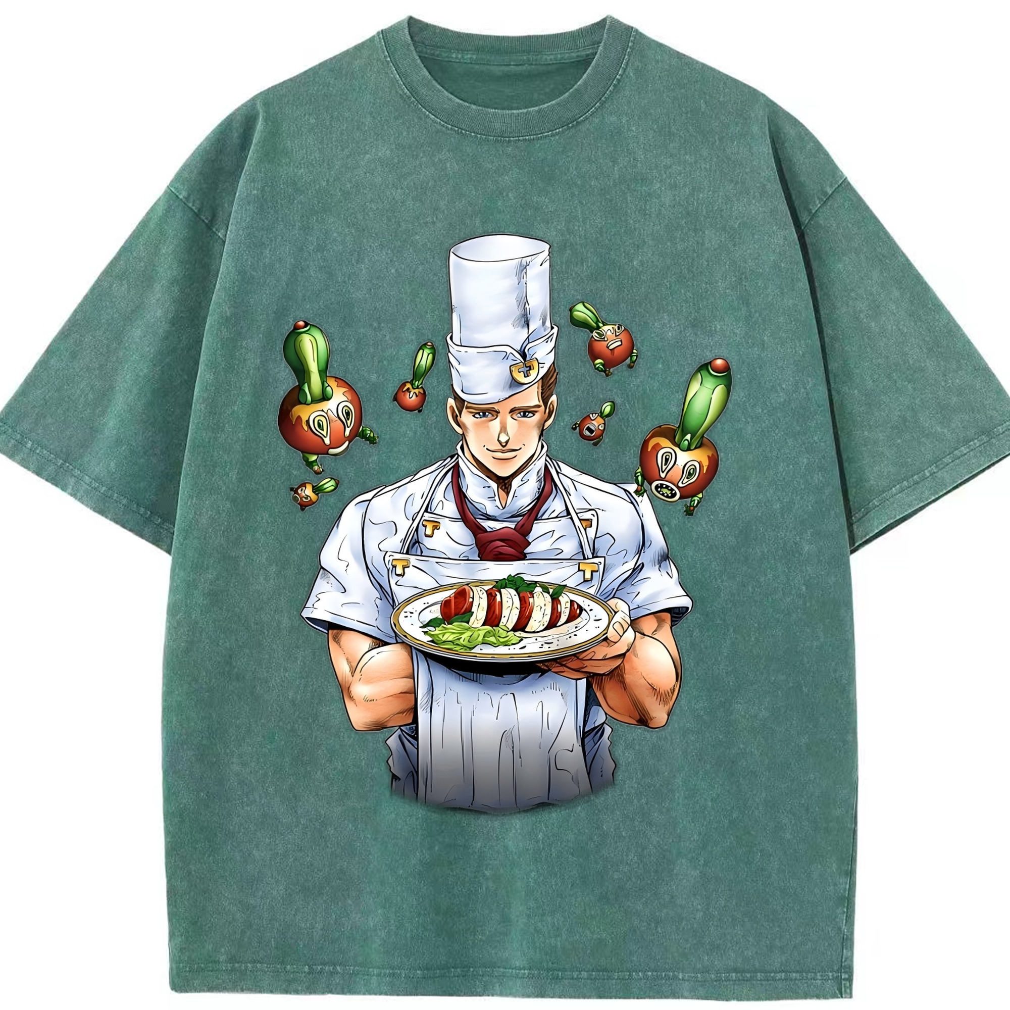 （画像用） ジョジョの奇妙な冒険 Tonio Trussardi JoJo's Bizarre Adventure トニオ?トラッサルディ 綿100% ヴィンテージ風 半袖Tシャツ（フロントプリント）